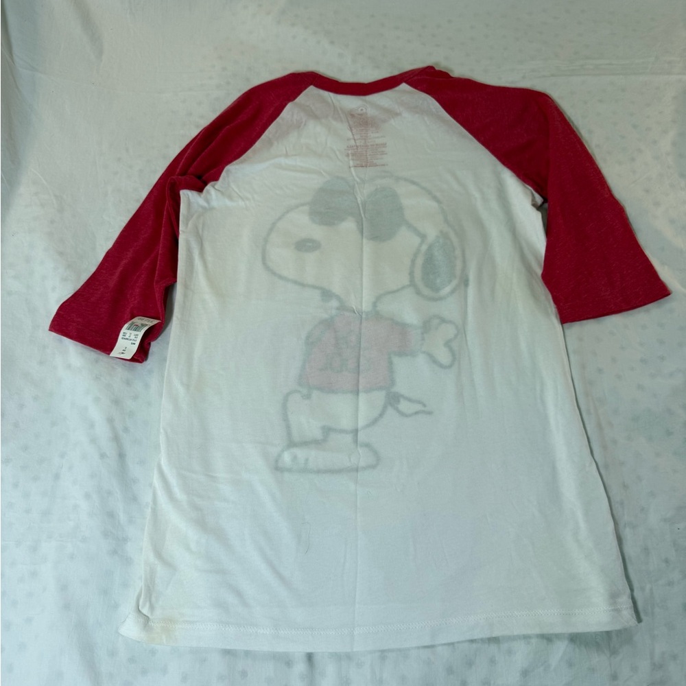 Snoopy Women’s Raglan Shirt - Red & White - Picture 7 of 7